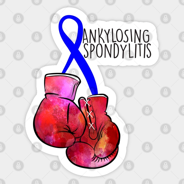 Ankylosing Spondylitis Fighter (black) Sticker by spooniespecies